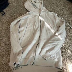 Cream Zip-Up Hoodie